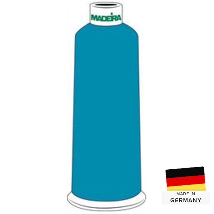 Fil à broder Madeira Rayon n°12 2000m 1295 bleu cyan Fil à broder Madeira Rayon n°12 2000m 1295 bleu cyan