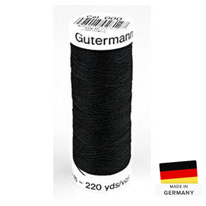 Fil à coudre Gutermann Polyester 200m 000 Noir Fil à coudre Gutermann Polyester 200m 000 Noir