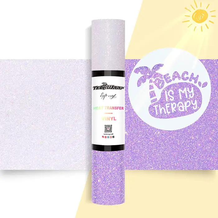 Flex à paillette changement UV mauve par 50cm Flex à paillette changement UV mauve par 50cm