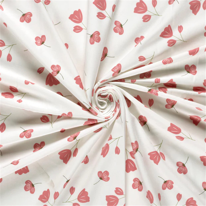 Jersey imprimé "Fleurs" blanc cassé 145cm au 50cm Jersey imprimé "Fleurs" blanc cassé 145cm au 50cm
