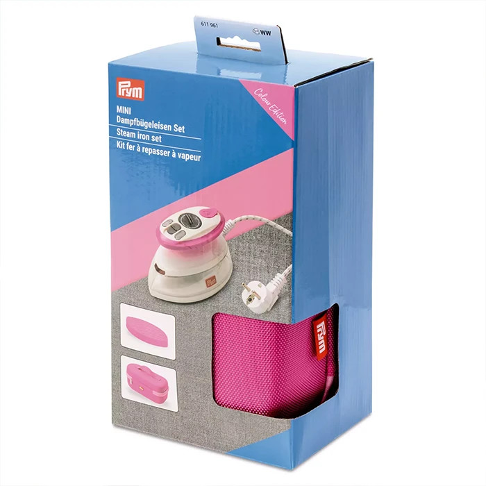 Kit mini fer à repasser vapeur rose Prym Kit mini fer à repasser vapeur rose Prym