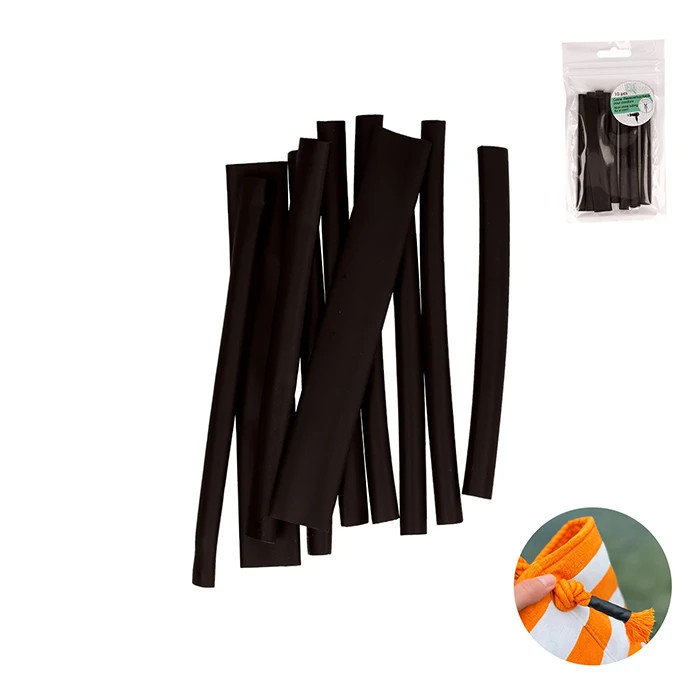 Lot de 10 gaines thermorétractables pour cordons noir Lot de 10 gaines thermorétractables pour cordons noir