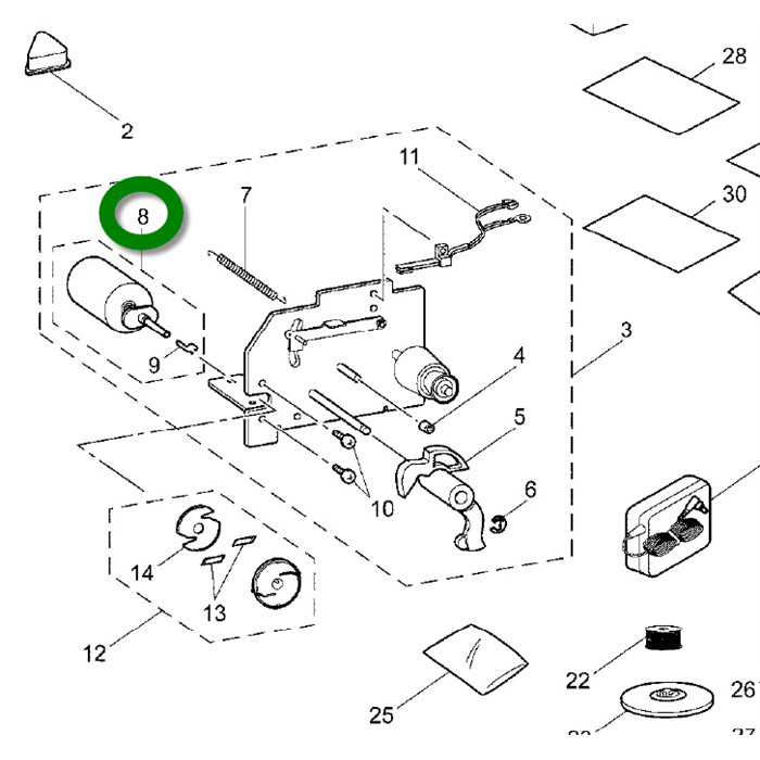 Moteur bobinoir, dévidoir BROTHER Moteur bobinoir, dévidoir BROTHER