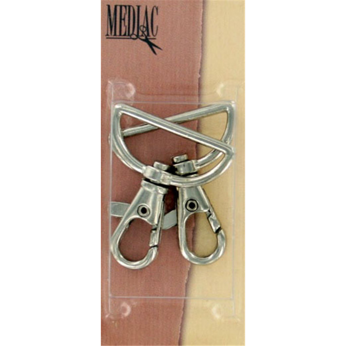 Mousqueton argenté sangle 30x40mm Mediac Mousqueton argenté sangle 30x40mm Mediac