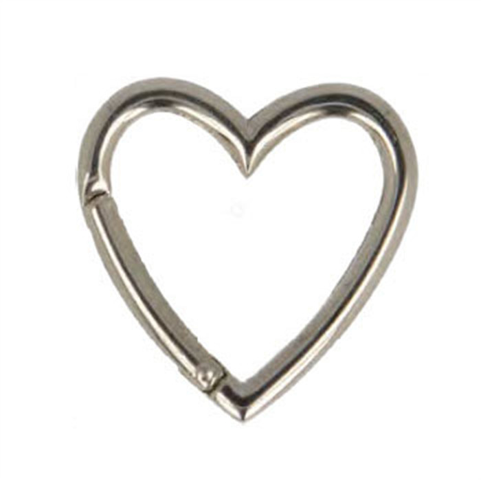 Mousqueton coeur 39x38mm argenté Mousqueton coeur 39x38mm argenté