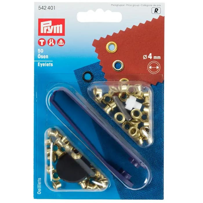 Oeillets dorés 4 mm avec outil de pose Prym Oeillets dorés 4 mm avec outil de pose Prym