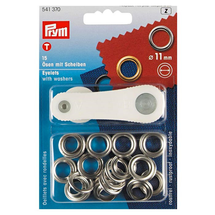 Oeillets et rondelles 11mm argent Prym Oeillets et rondelles 11mm argent Prym