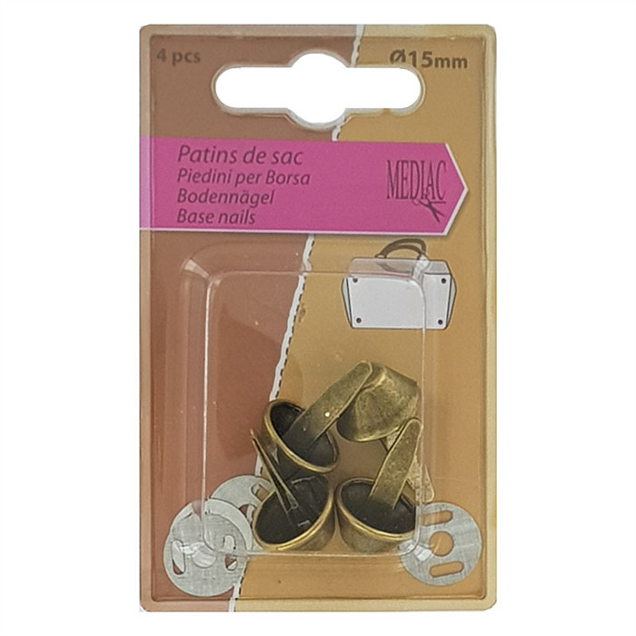 Patins pour sacs 15mm bronze Patins pour sacs 15mm bronze