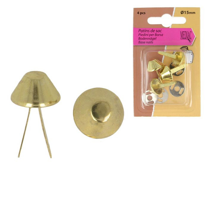 Patins pour sacs 15mm dorés Patins pour sacs 15mm dorés