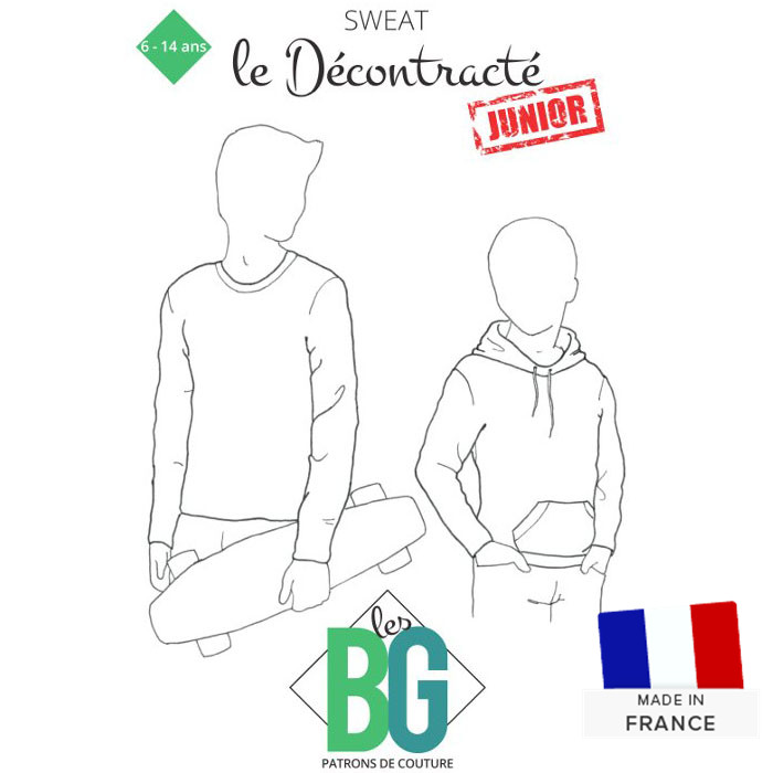 Patron sweat "Le décontracté Junior" - Les BG Patron sweat "Le décontracté Junior" - Les BG