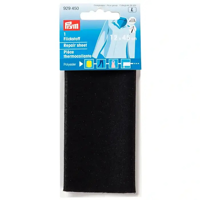 Pièce thermocollante 12x45cm noire Prym Pièce thermocollante 12x45cm noire Prym