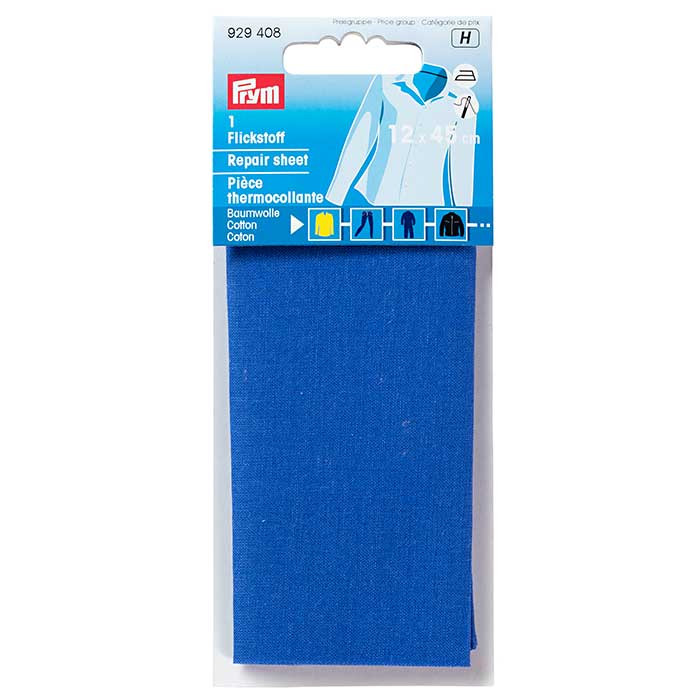 Pièce thermocollante coton bleu moyen Pièce thermocollante coton bleu moyen