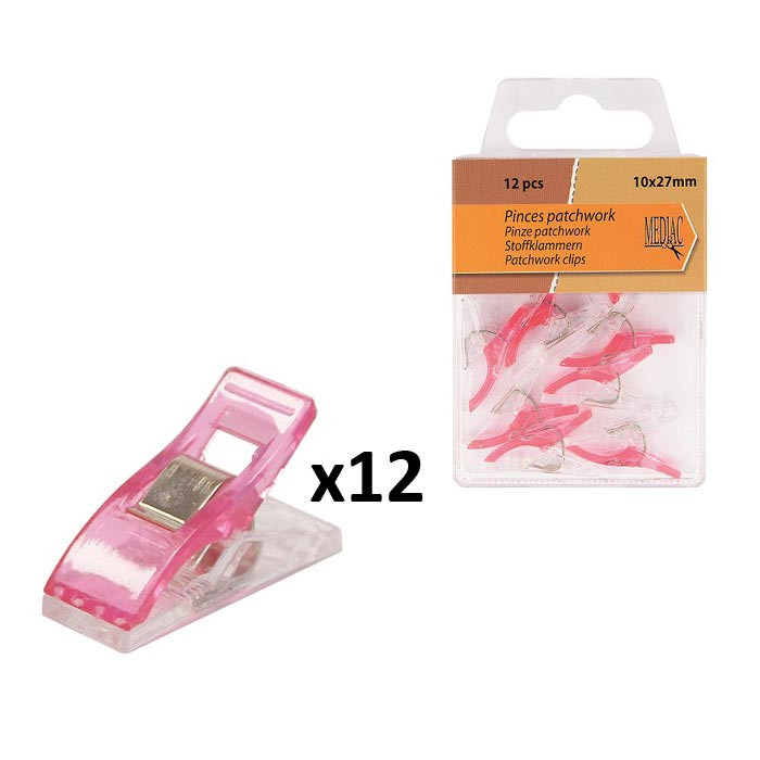 Pinces Patch fuchsia 10x27mm (12pcs) Pinces Patch fuchsia 10x27mm (12pcs)