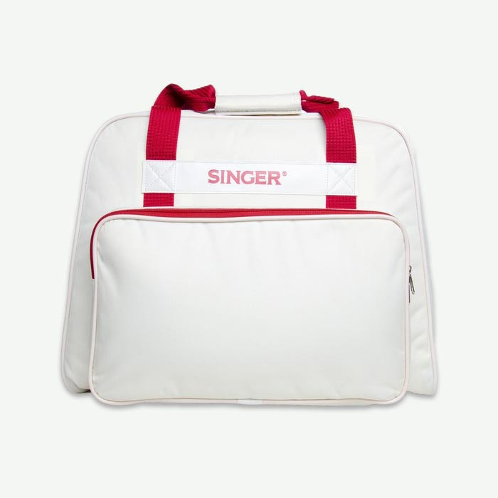 Sac de transport machine à coudre blanc/rouge SINGER Sac de transport machine à coudre blanc/rouge SINGER