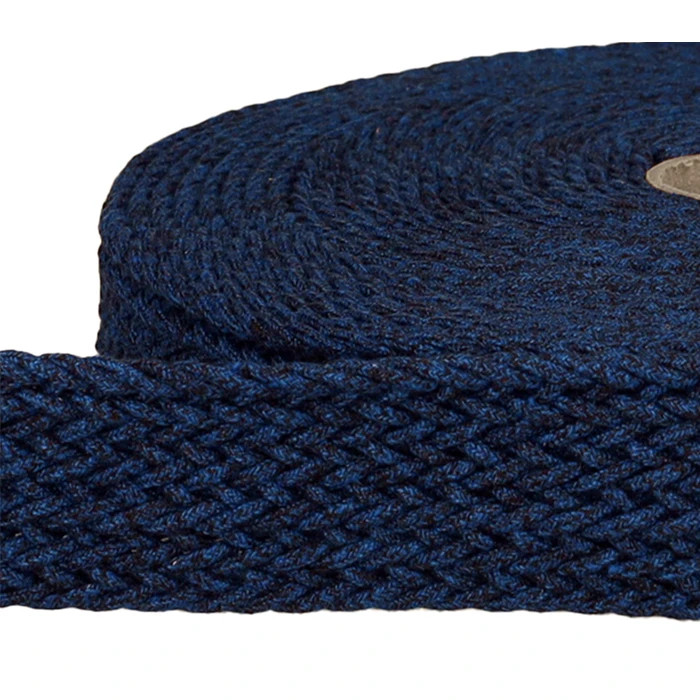 Sangle tressée chinée bleu foncé 38mm au mètre Sangle tressée chinée bleu foncé 38mm au mètre
