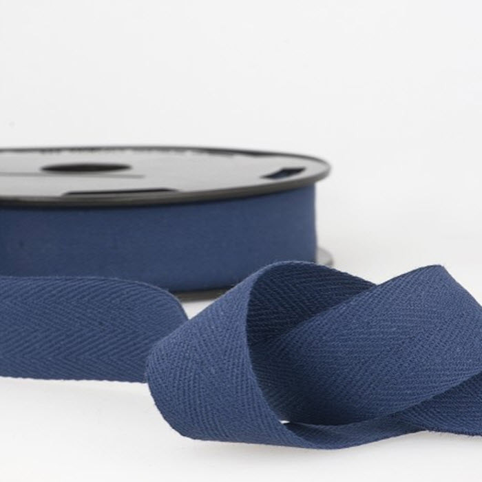 Sergé coton bleu marine 11mm au mètre Sergé coton bleu marine 11mm au mètre