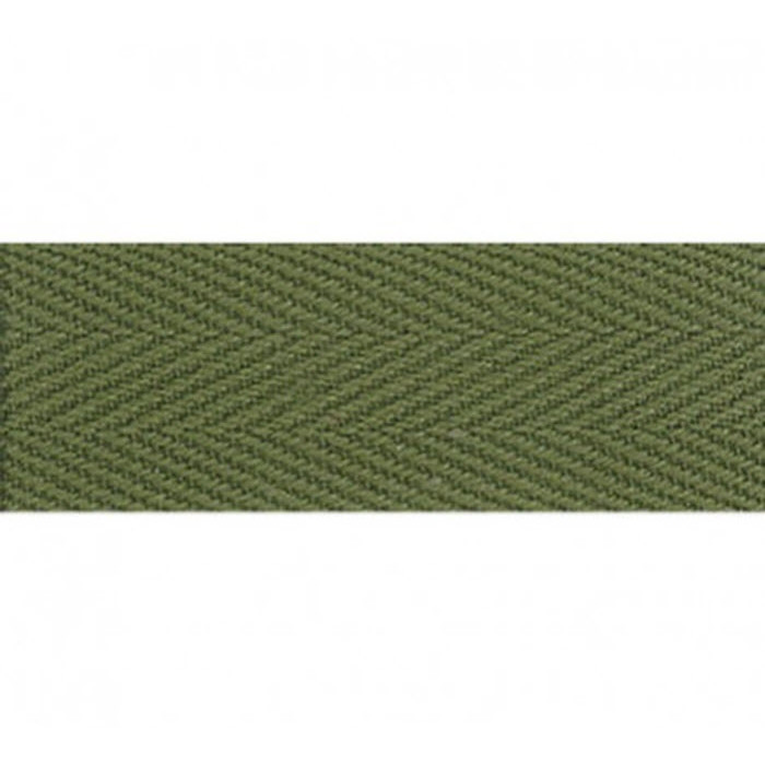 Sergé coton kaki 20mm au mètre Sergé coton kaki 20mm au mètre