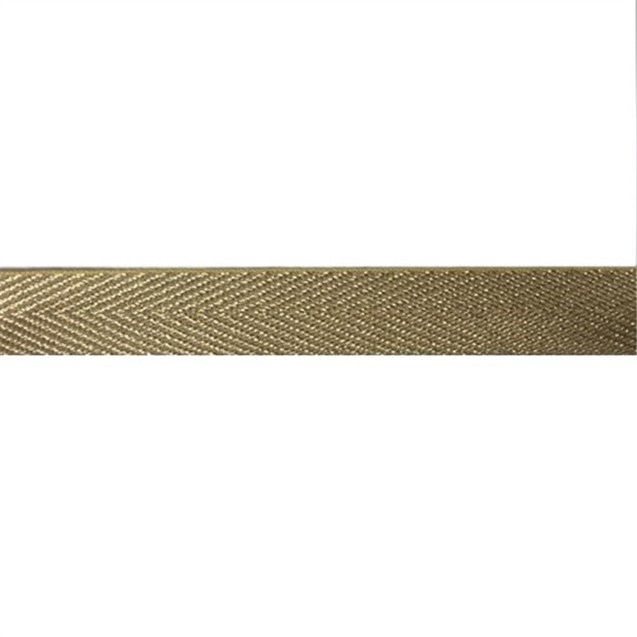 Sergé métal doré 14mm au mètre Sergé métal doré 14mm au mètre