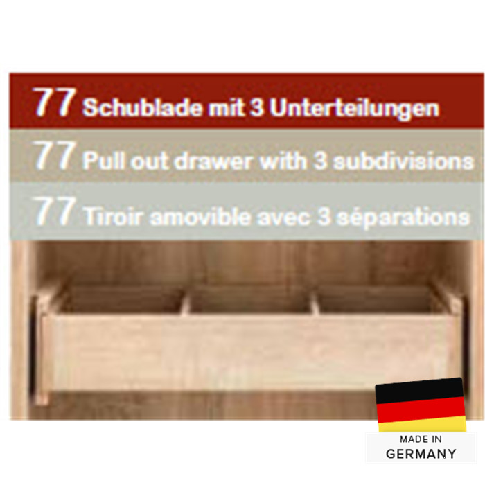 Tiroir amovible avec 3 compartiments Tiroir amovible avec 3 compartiments