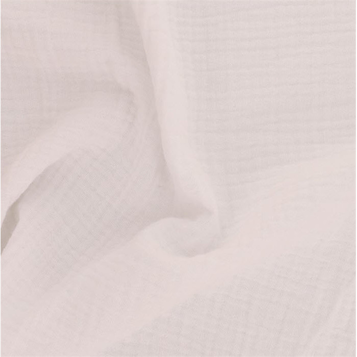 Tissu double gaze de coton blanc - Par 50cm Tissu double gaze de coton blanc - Par 50cm