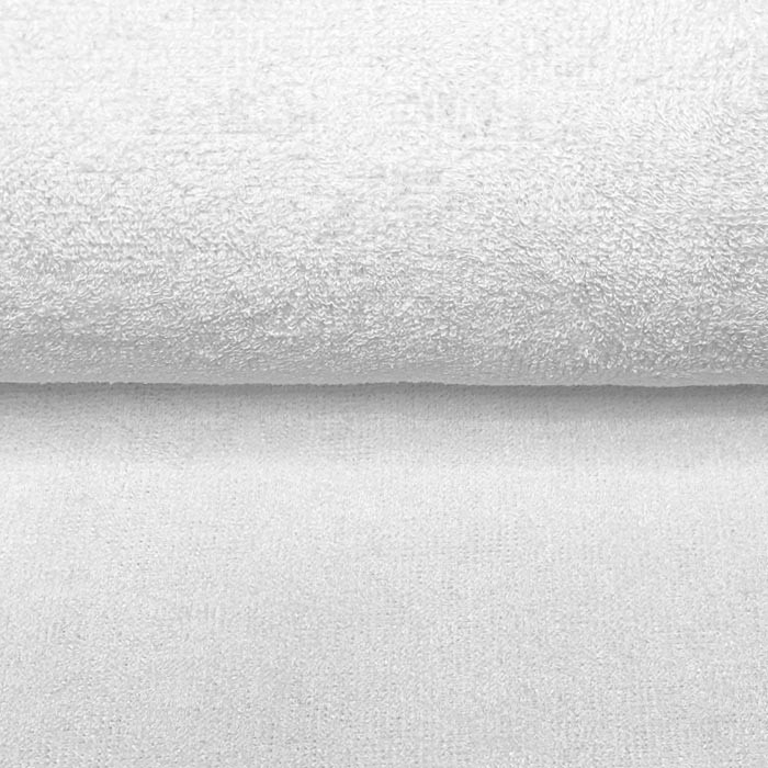 Tissu micro éponge blanc au 50cm Tissu micro éponge blanc au 50cm