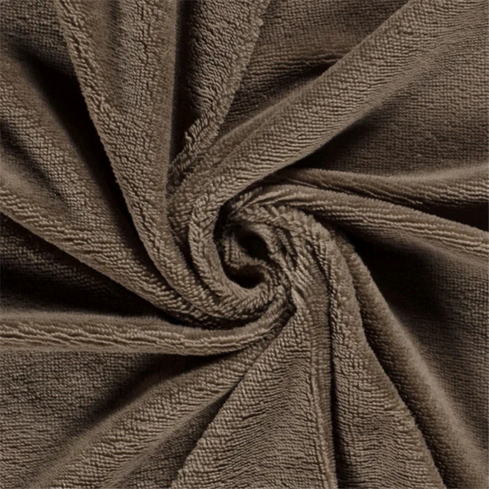 Tissu micro éponge taupe Bambou au 50cm Tissu micro éponge taupe Bambou au 50cm
