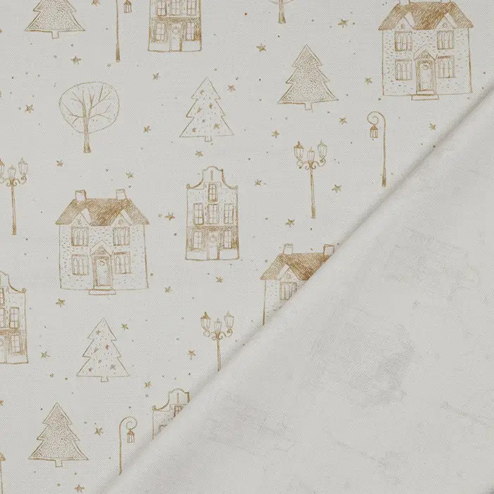 Tissu Poppy Christmas Home écru par 50cm Tissu Poppy Christmas Home écru par 50cm