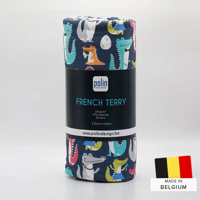 Tissu Sweat French Terry Croco 50x145cm Tissu Sweat French Terry Croco 50x145cm