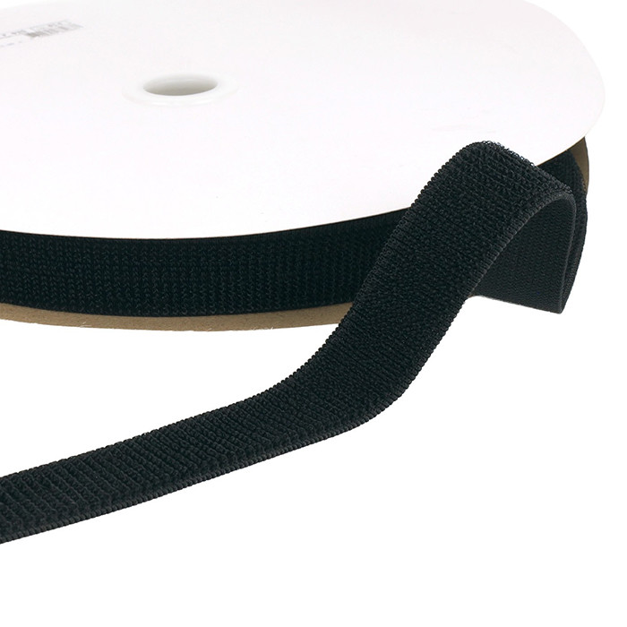 Velcro à coudre stretch 25mm noir au mètre Velcro à coudre stretch 25mm noir au mètre