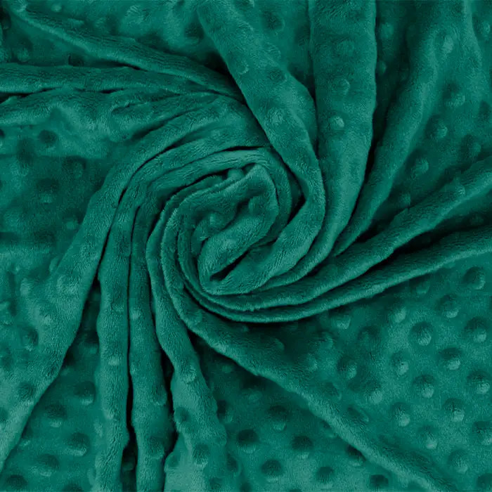 Velours Minky relief à pois Paon par 50cm Velours Minky relief à pois Paon par 50cm