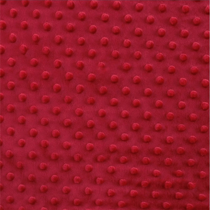 Velours Minky relief à pois Rouge 145cm par 50cm Velours Minky relief à pois Rouge 145cm par 50cm