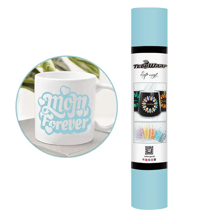 Vinyle mat Bleu poudre par 50cm Vinyle mat Bleu poudre par 50cm