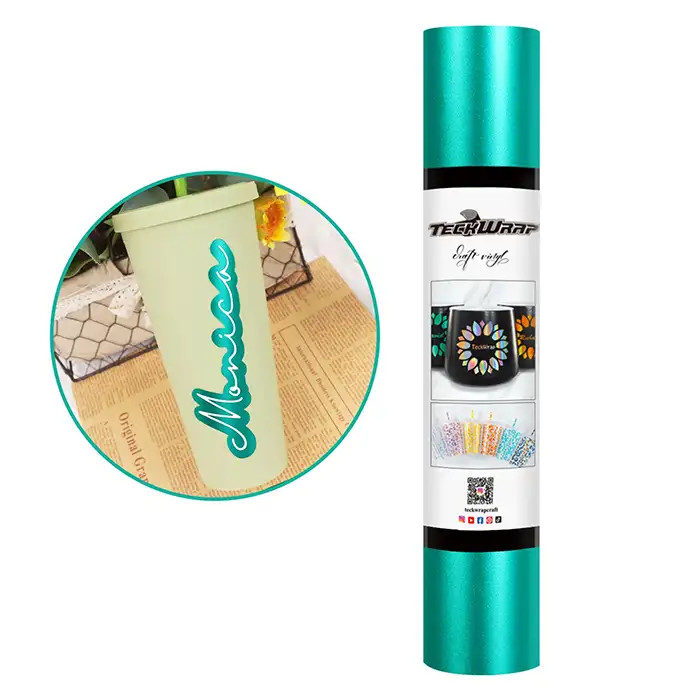 Vinyle Metallique Satiné Vert émeraude par 50cm Vinyle Metallique Satiné Vert émeraude par 50cm