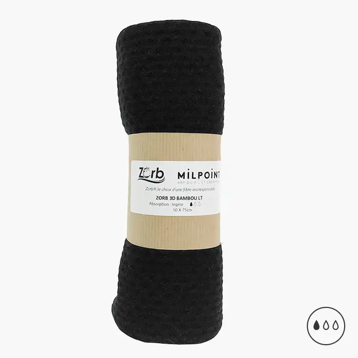 Zorb Bambou léger noir - Coupon 50x75cm Zorb Bambou léger noir - Coupon 50x75cm